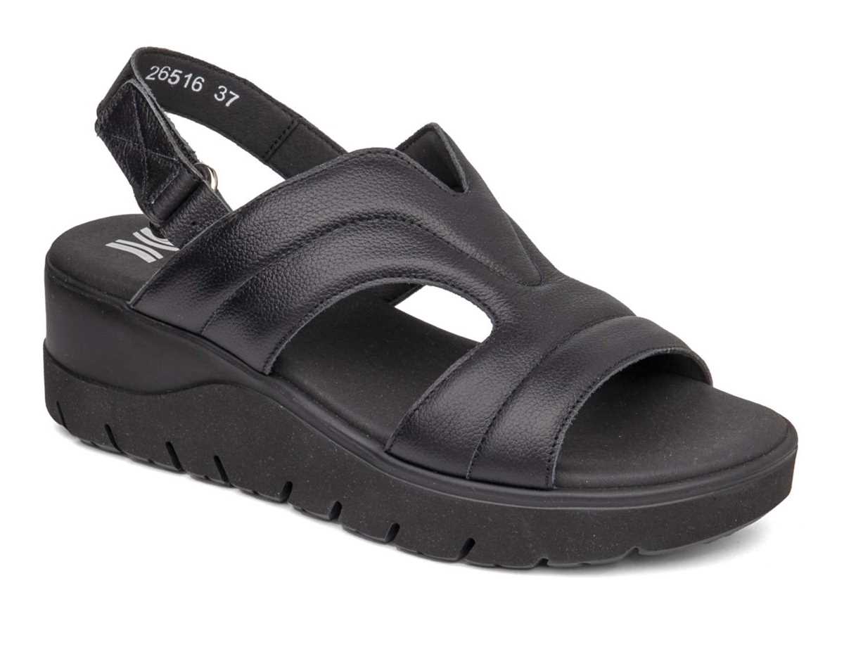Callaghan 26516 Uwanja Sandalen Plateauzool Dames Zwart | HMI7279HC