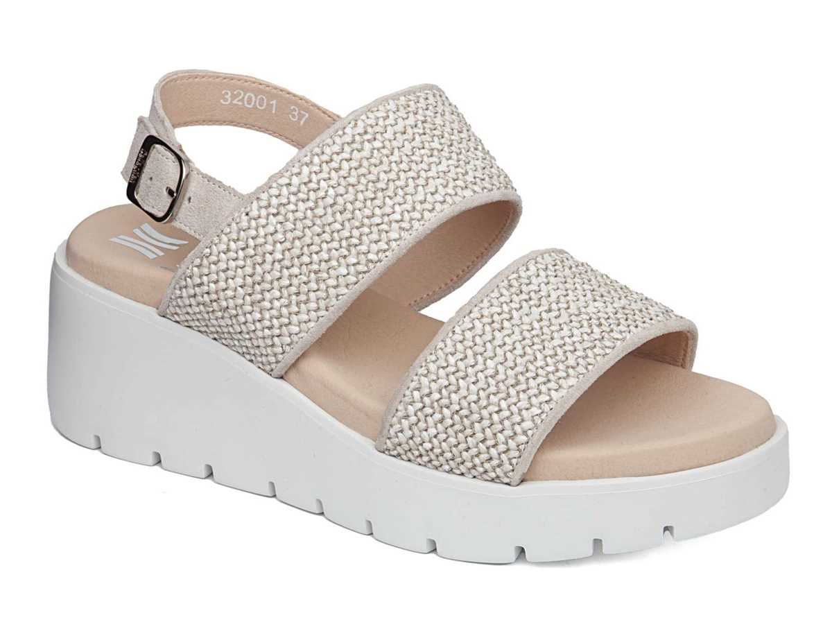Callaghan 32001 Bera Sleehak Sandalen Dames Bruin Wit | EYP335RB